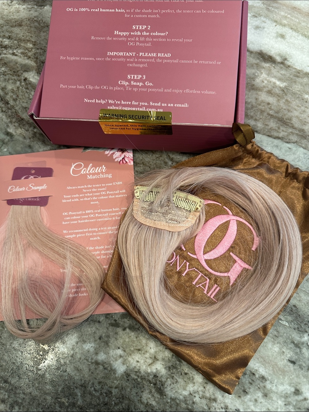 OG Ponytail Mini OG Beige Blonde 14" 50g Human Hair Extension NIB SOLD OUT
